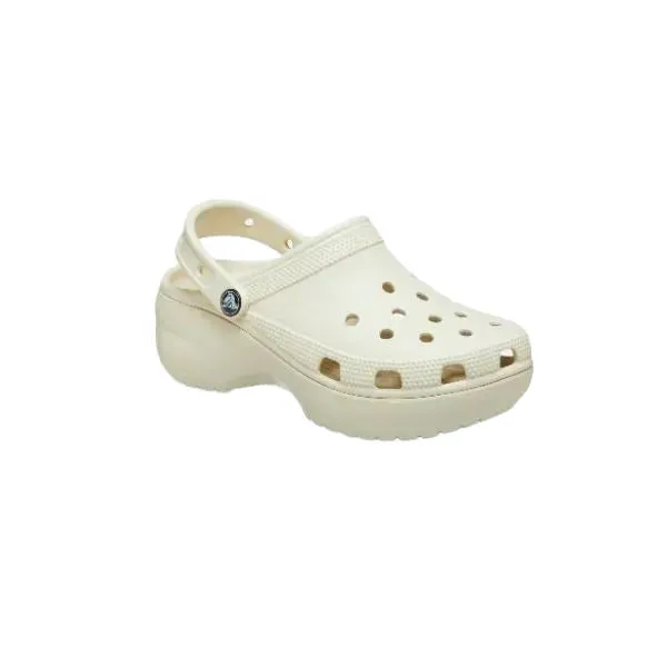 כפכפי פלטפורמה קרוקס לנשים בצבע קרם Crocs 206750-2Y2 Classic Platform Clog Bone