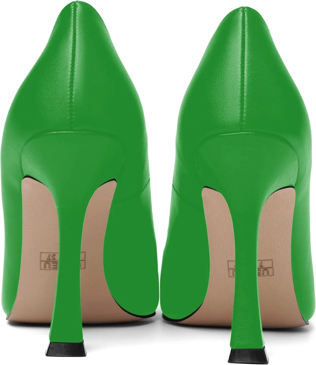 AMBELIGHT Womens Solid Dress Slip On Matte Elegant Pointed Toe Stiletto High Heel Pumps Shoes 4 Inch