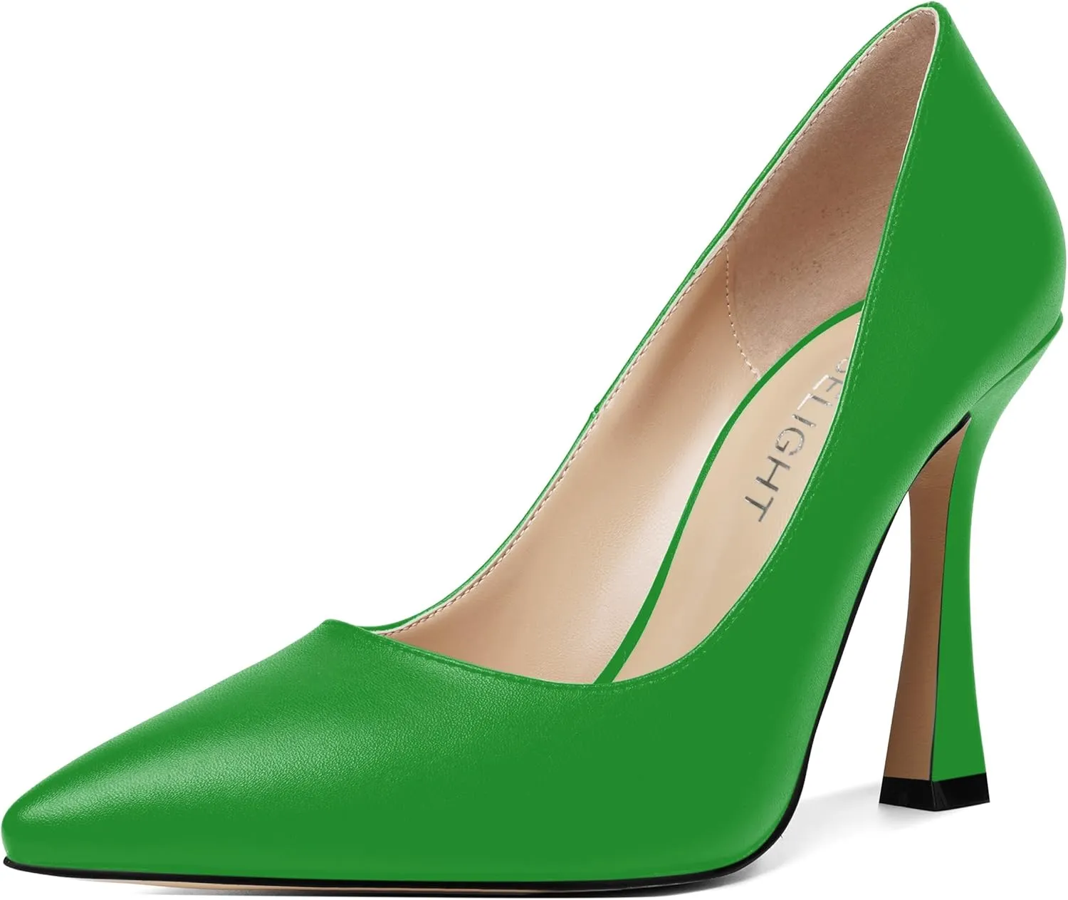 AMBELIGHT Womens Solid Dress Slip On Matte Elegant Pointed Toe Stiletto High Heel Pumps Shoes 4 Inch