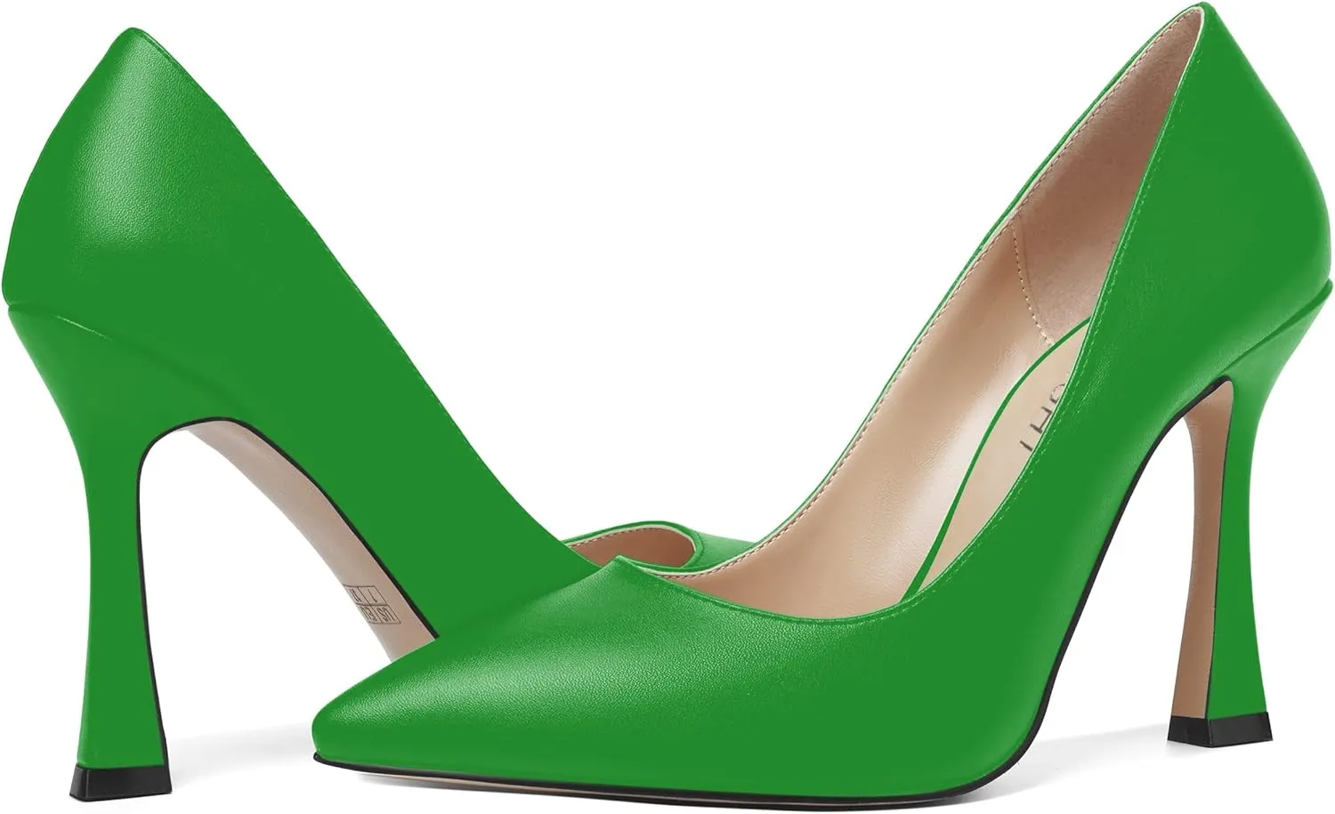 AMBELIGHT Womens Solid Dress Slip On Matte Elegant Pointed Toe Stiletto High Heel Pumps Shoes 4 Inch