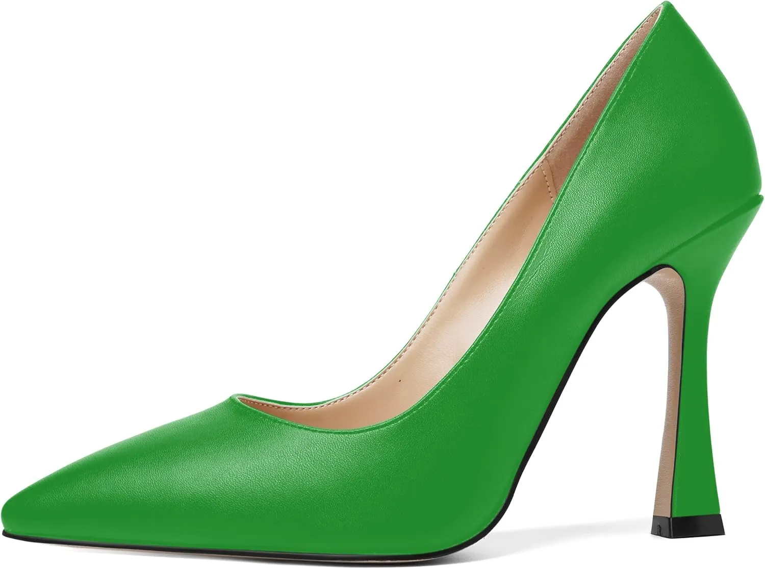 AMBELIGHT Womens Solid Dress Slip On Matte Elegant Pointed Toe Stiletto High Heel Pumps Shoes 4 Inch