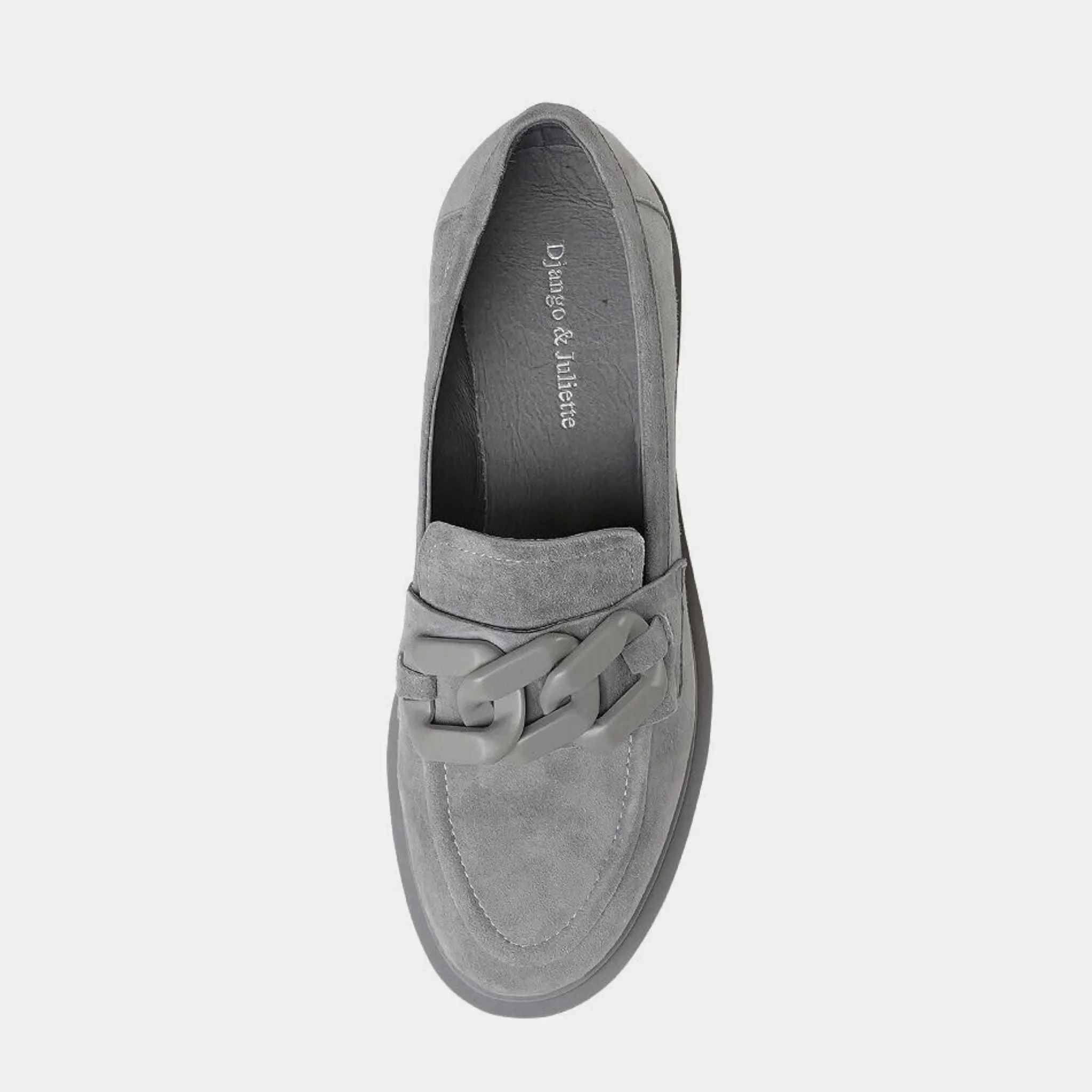 Arrigo Grey Suede Heeled Loafers