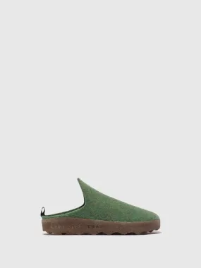 AsPortuguesas Women's Come L Slip-On Casual Mules Double Felt Moss Green