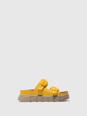 Buckle Mules CIDE946FLY YELLOW