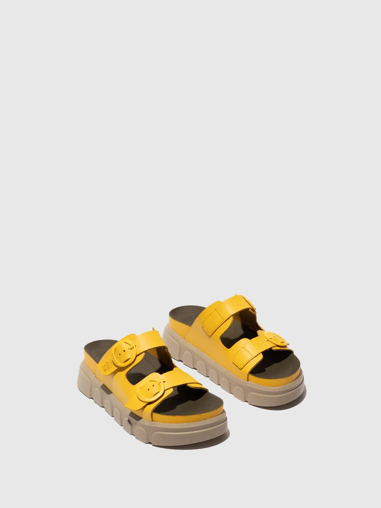 Buckle Mules CIDE946FLY YELLOW