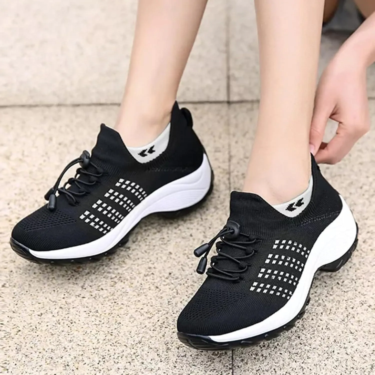 Comfortable Wear Orthowear Shoes for Women Men Orthopedic Cushion Non Slip Shoes Air Breathable Mesh Fashion Sneakers Women Plantar Fasciitis Unisex Adjustable Elastic Strap Trainers