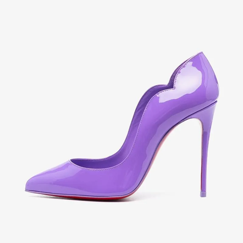 Elegant Violet Patent Leather Pumps