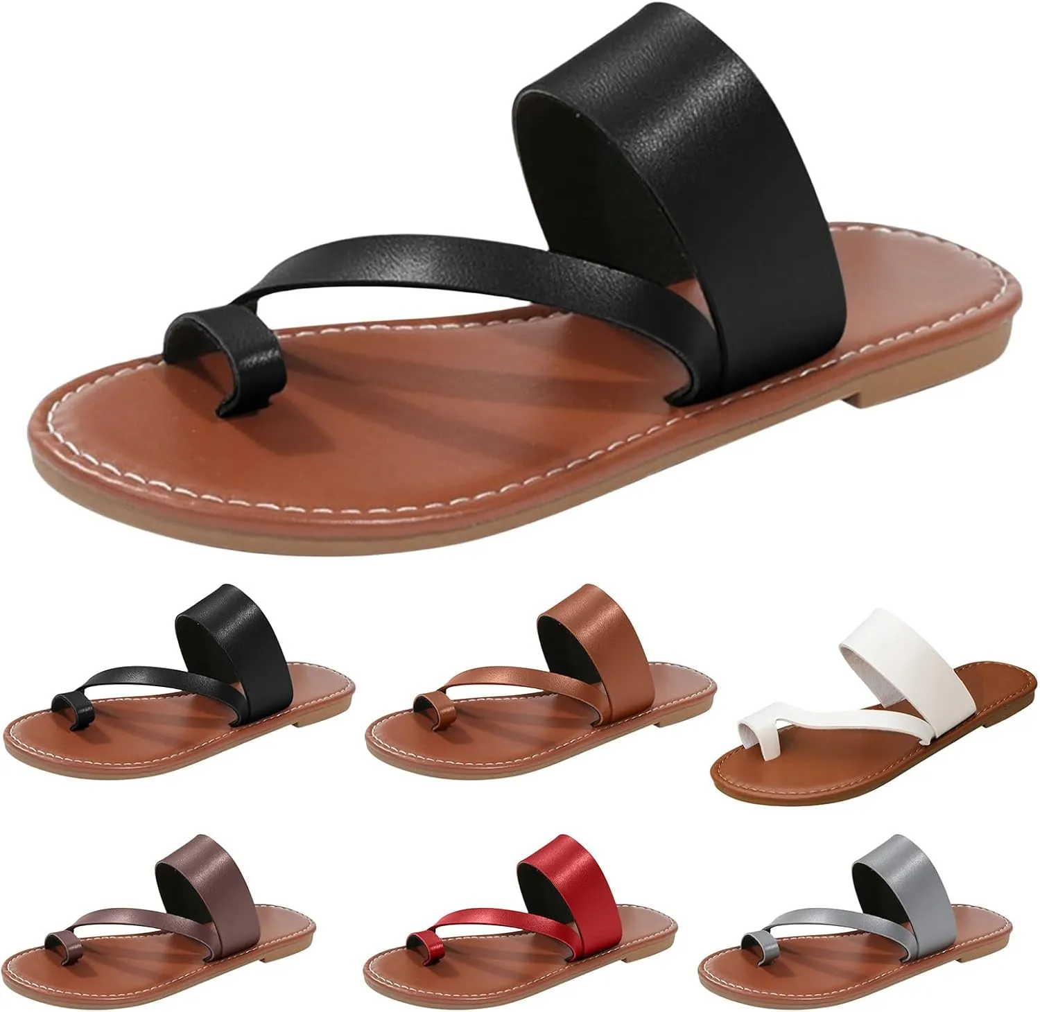 Flat Sandals for Women Comfortable Clip Toe Non Slip Slippers Fashion Lightweight Summer Vacation Beach Shoes Womens Comfortable Outdoor Indoor Shoes