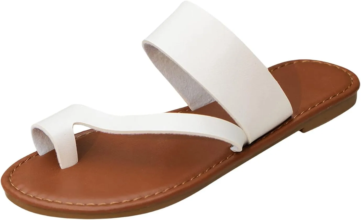 Flat Sandals for Women Comfortable Clip Toe Non Slip Slippers Fashion Lightweight Summer Vacation Beach Shoes Womens Comfortable Outdoor Indoor Shoes