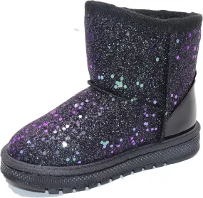 Girls Glitter Snow Boots Toddler/Little Girls Warm Winter Sequin Comfy Cute Durable Outdoor Sparkle Princess Ankle Boots