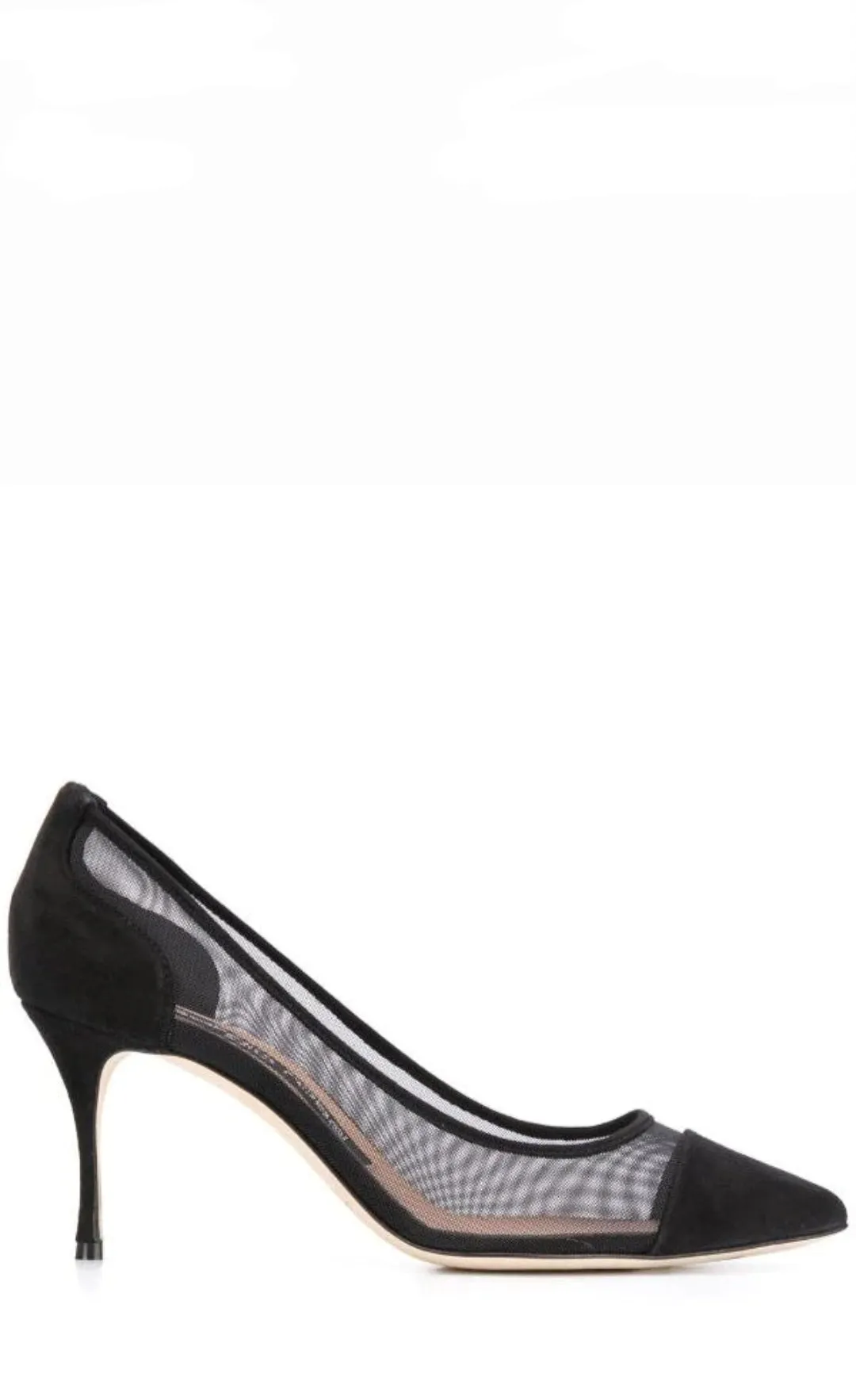 Godiva Black Suede Mesh Pumps