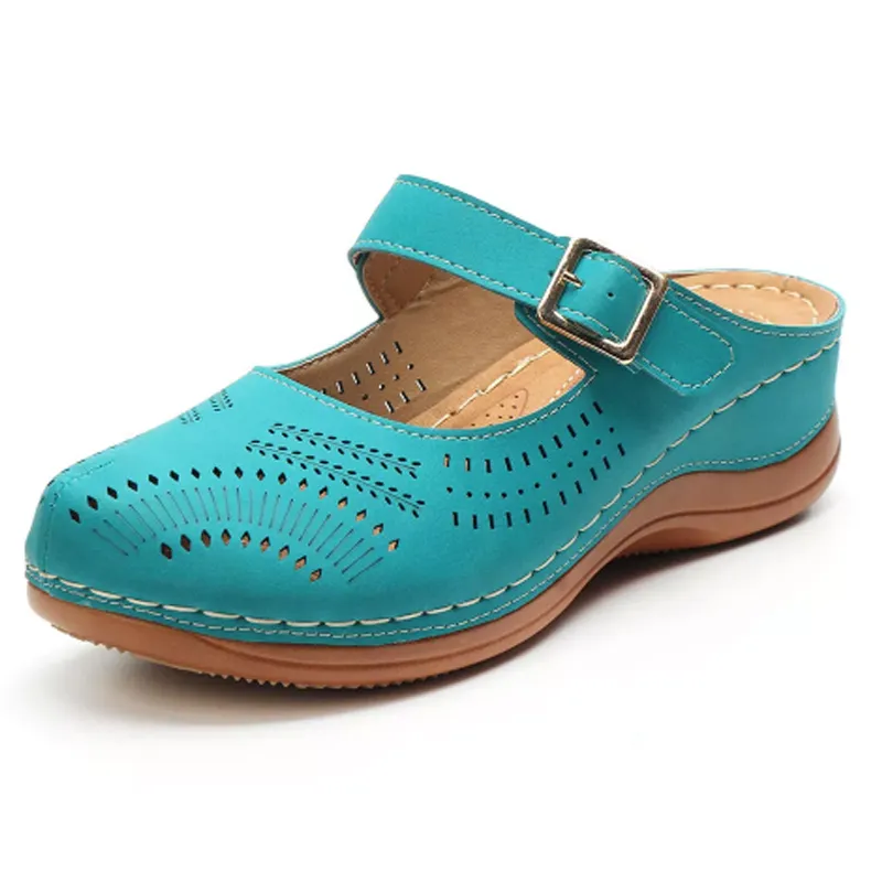 Hollow Out Breathable Slip-On Wedge Sandal
