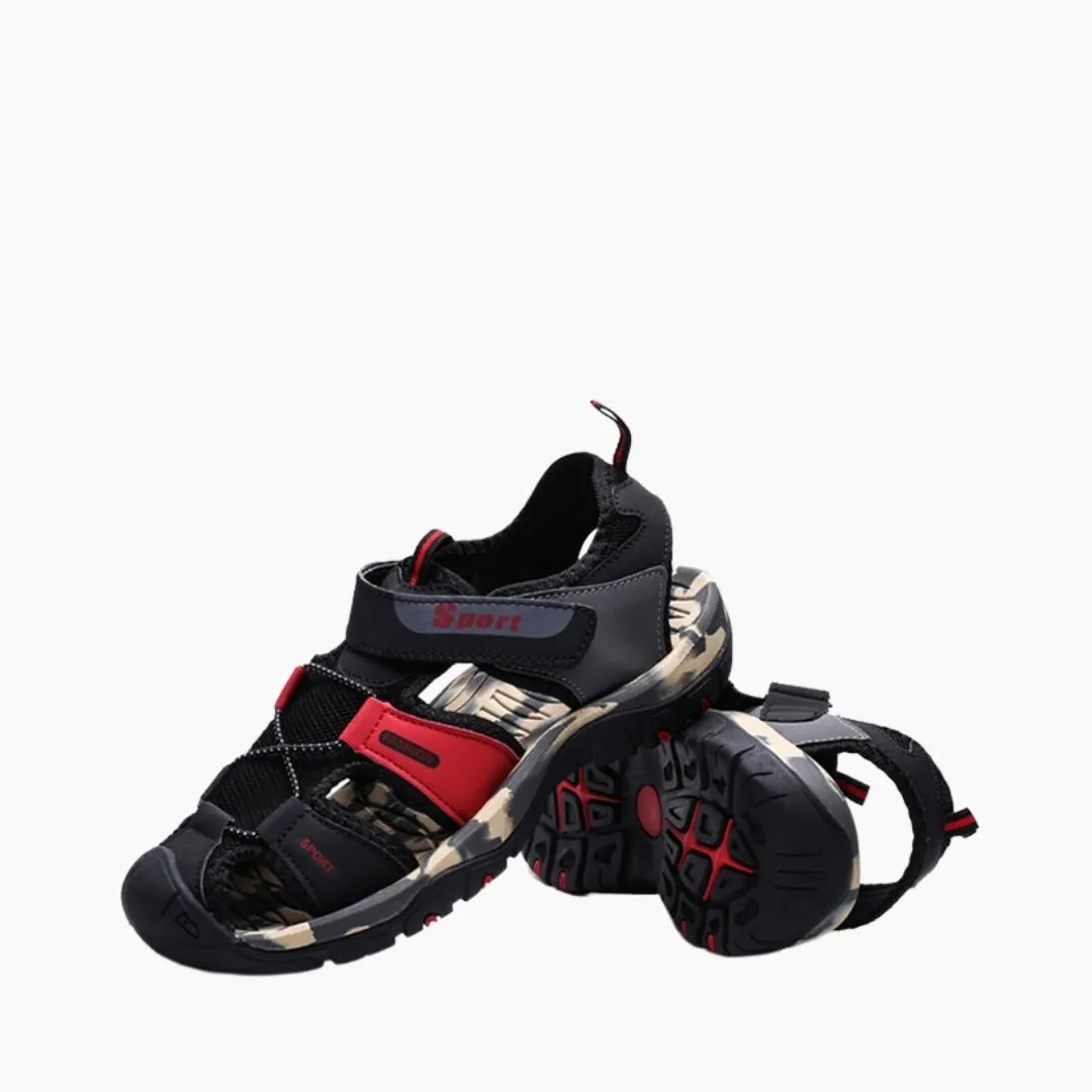 Hook & Loop, Breathable : Flat Sandals for Men