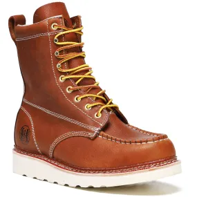HVB808 Stylish Classic 8" Soft Toe Mens Work Boots Leather Slip Resistant Durable Breathable Stylish Boots