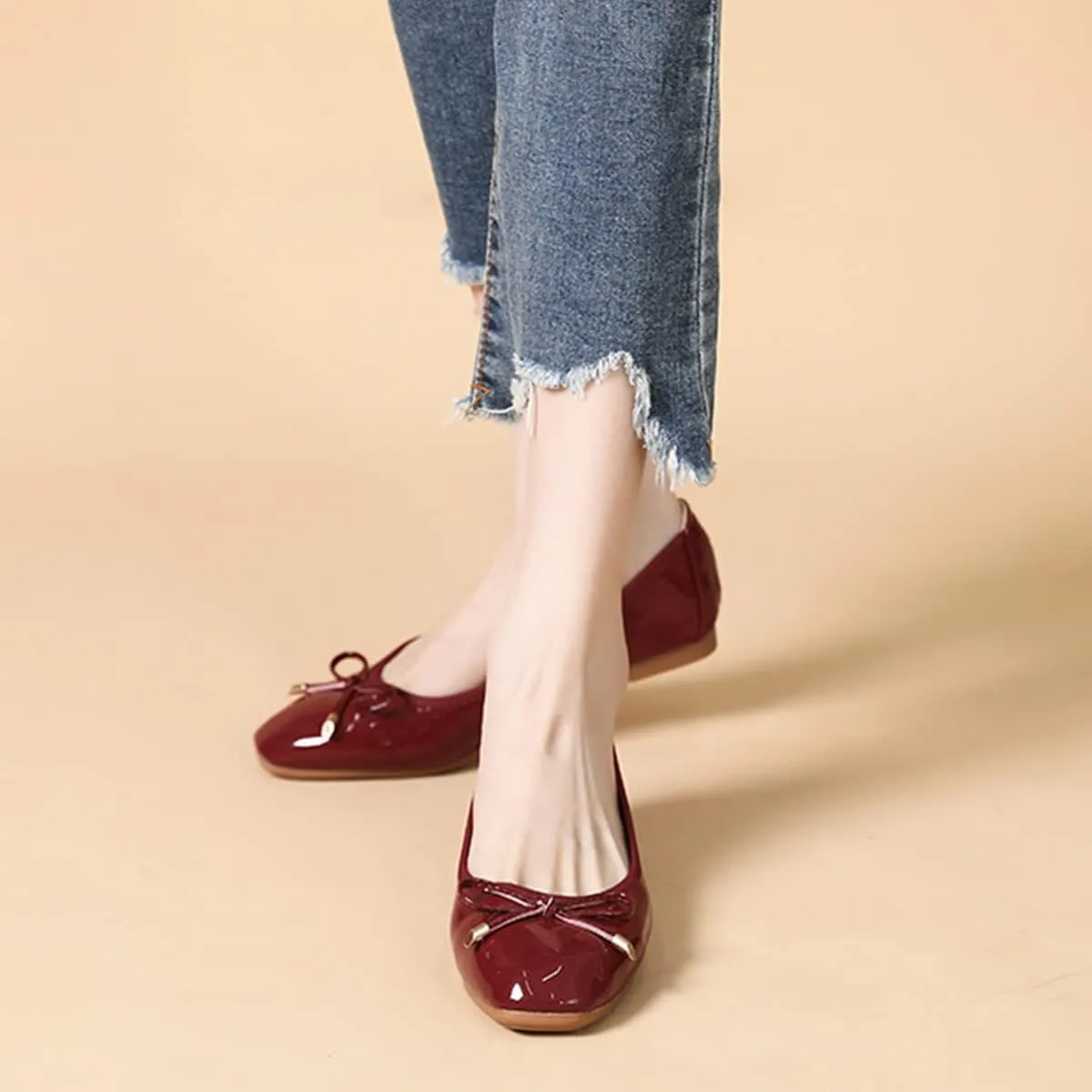 JOEupin Women's Slip-on Ballet Comfortable Flats Dress Round Toe Foldable Soft Casual Work Flat Shoes