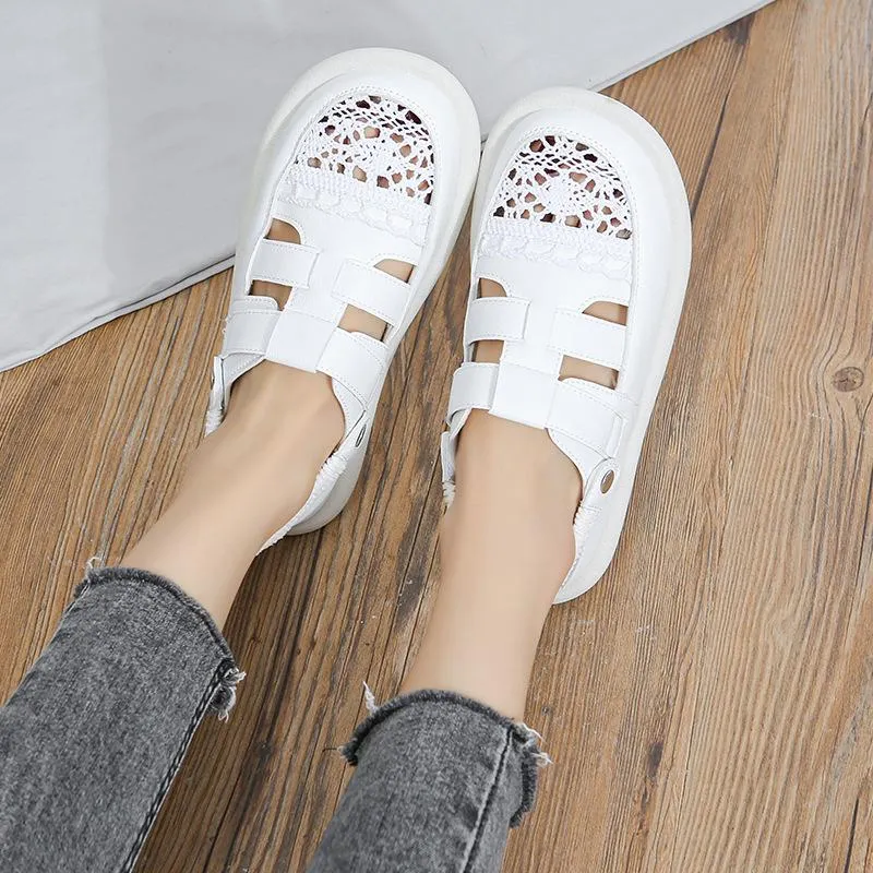 Lace Hollow-out Breathable Soft-soled Sandals