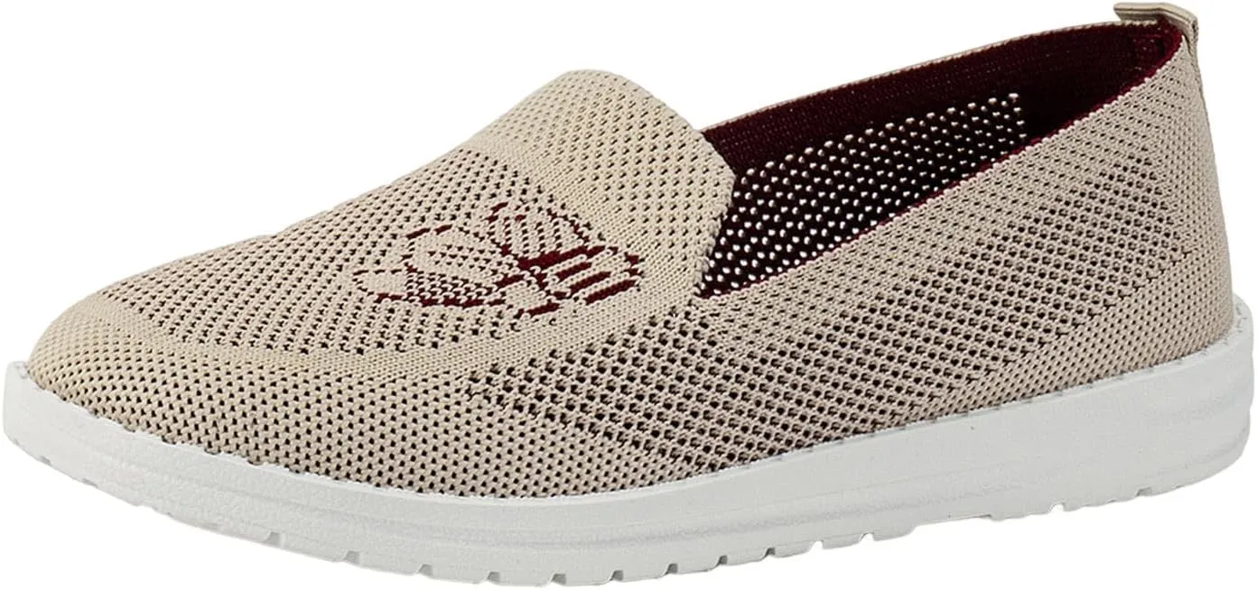 Ladies Fashion Breathable Mesh Printed Flat Bottomed Casual Sports Shoes Women's Street Cleats Friends Sneaker