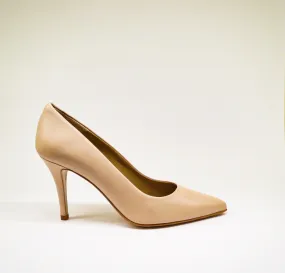 Ladies Genuine Leather Elegant Court Heel in Nude by Aliverti (CRB120)