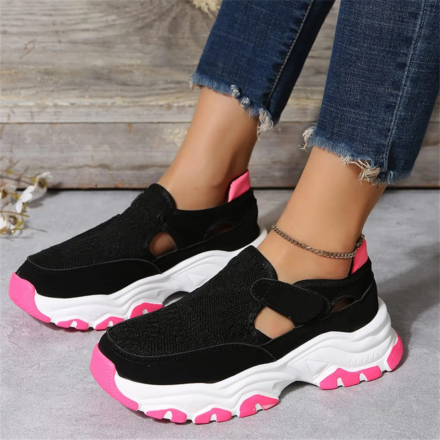 Ladmiple Shoes For Women Sneakers Slip Ons Memory Foam Comfort Walking Shoes Fashion Casual Summer Platform Flats Loafer