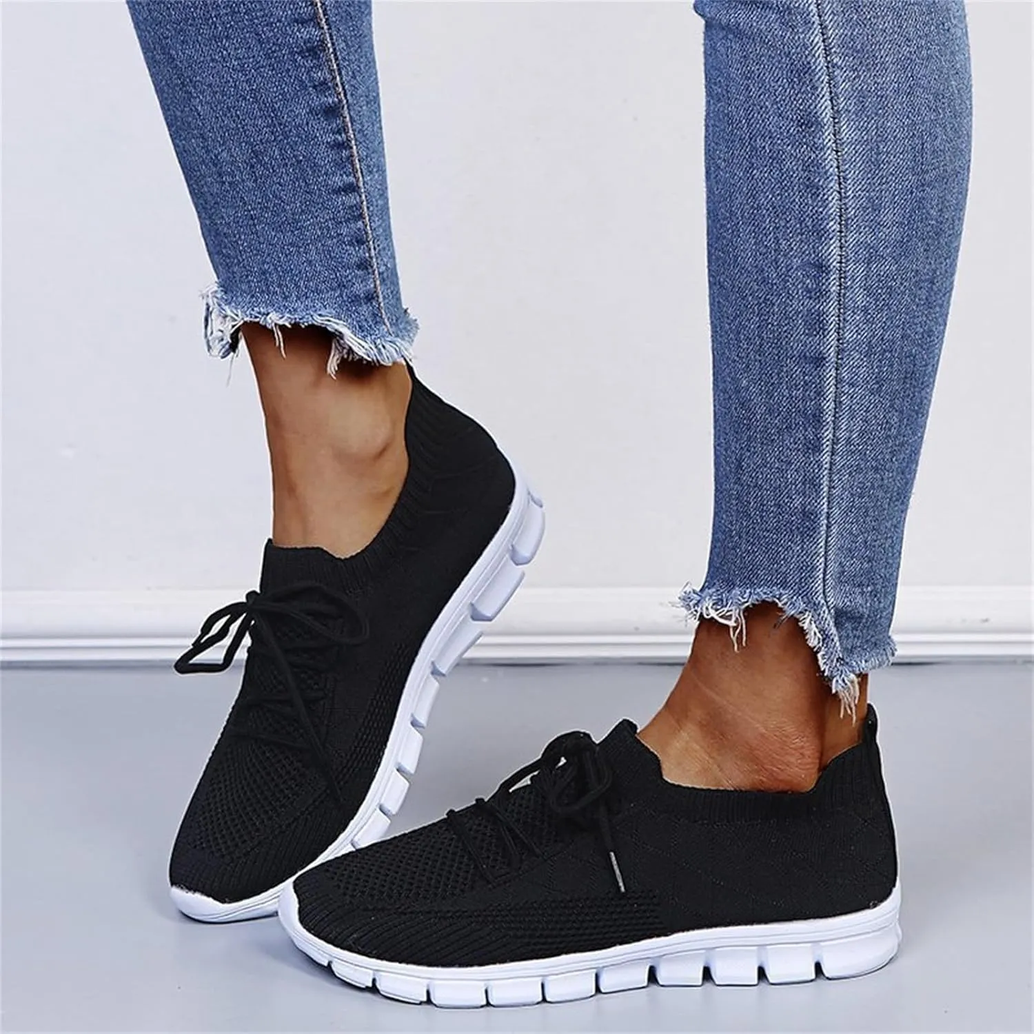 Lausiuoe Shoes For Women Sneakers Wide Width Walking Shoes Comfort Light Weight Mesh Non Slip Work Running Tennis Shoes