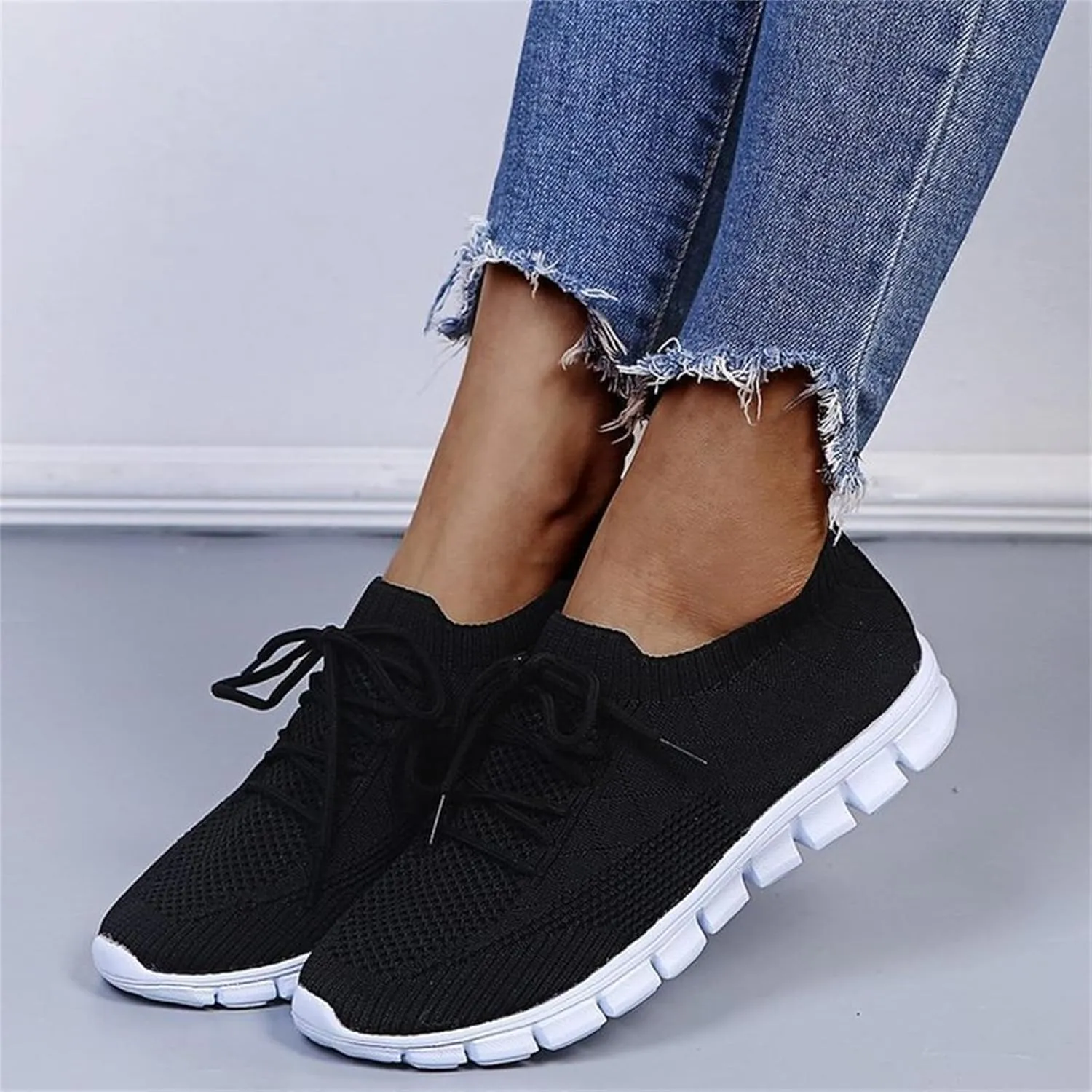 Lausiuoe Shoes For Women Sneakers Wide Width Walking Shoes Comfort Light Weight Mesh Non Slip Work Running Tennis Shoes