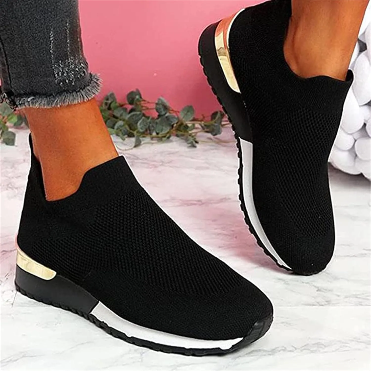 Lausiuoe Shoes For Women Sneakers Wide Width Walking Shoes Comfort Light Weight Mesh Non Slip Work Running Tennis Shoes