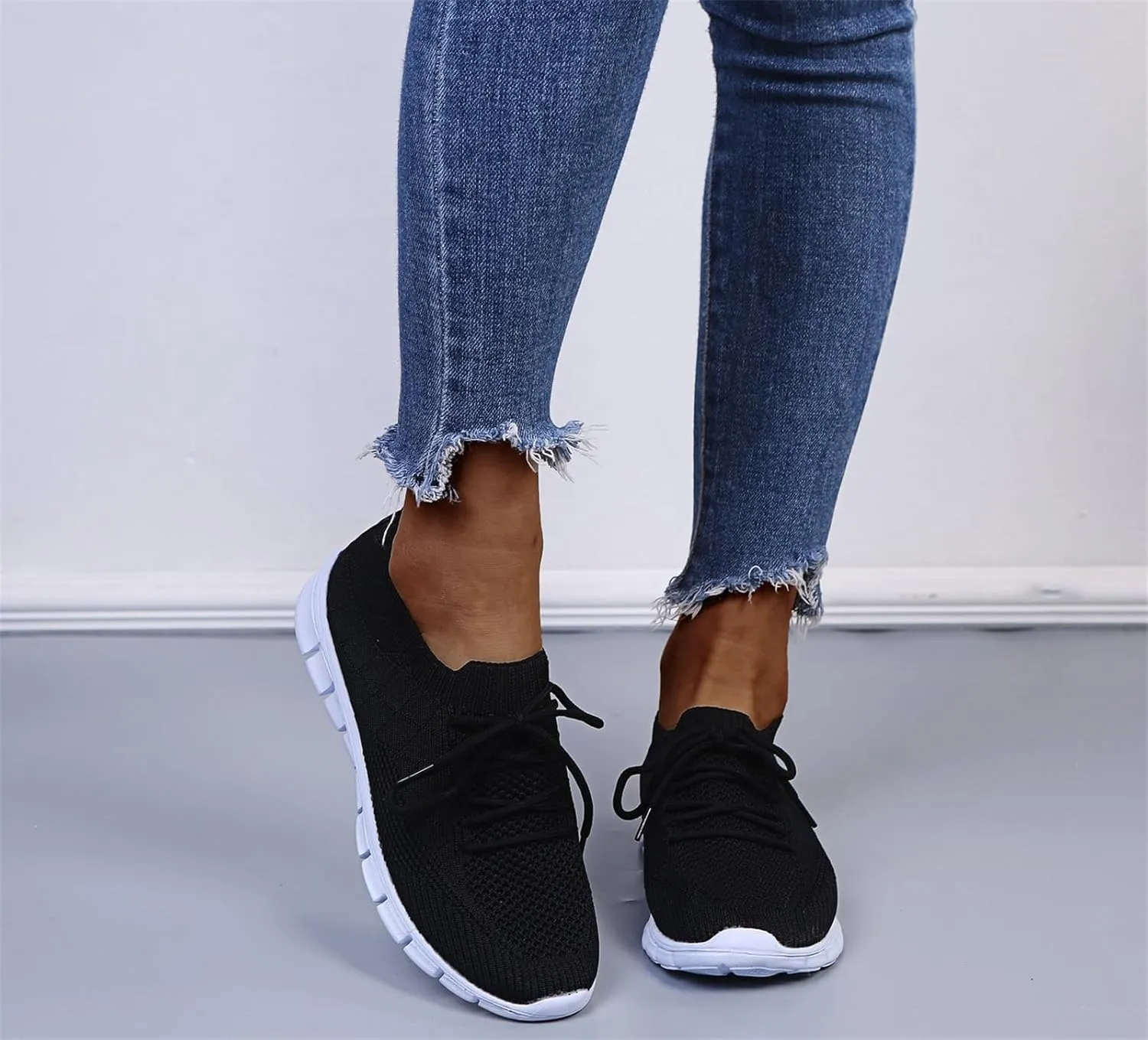 Lausiuoe Shoes For Women Sneakers Wide Width Walking Shoes Comfort Light Weight Mesh Non Slip Work Running Tennis Shoes