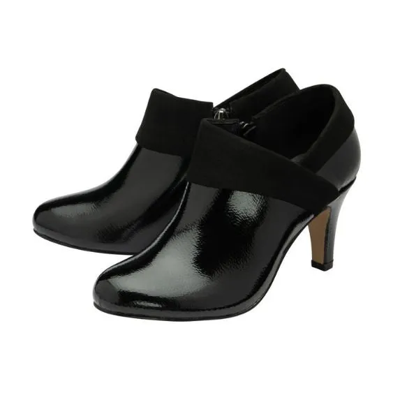 Lotus Maya Black Patent Shoe Boot