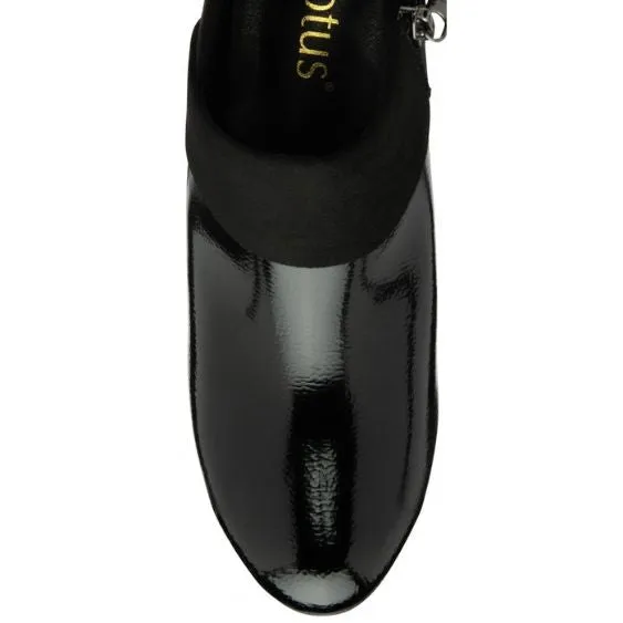 Lotus Maya Black Patent Shoe Boot