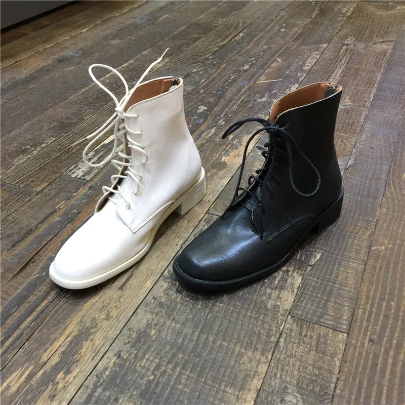 LUXE SEVEN DESIGN WIDE FIT LACE UP BOOTS