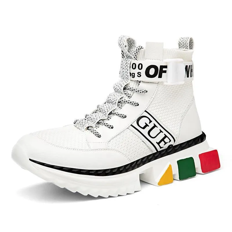 Men's Microfiber Casual High Top Sneakers