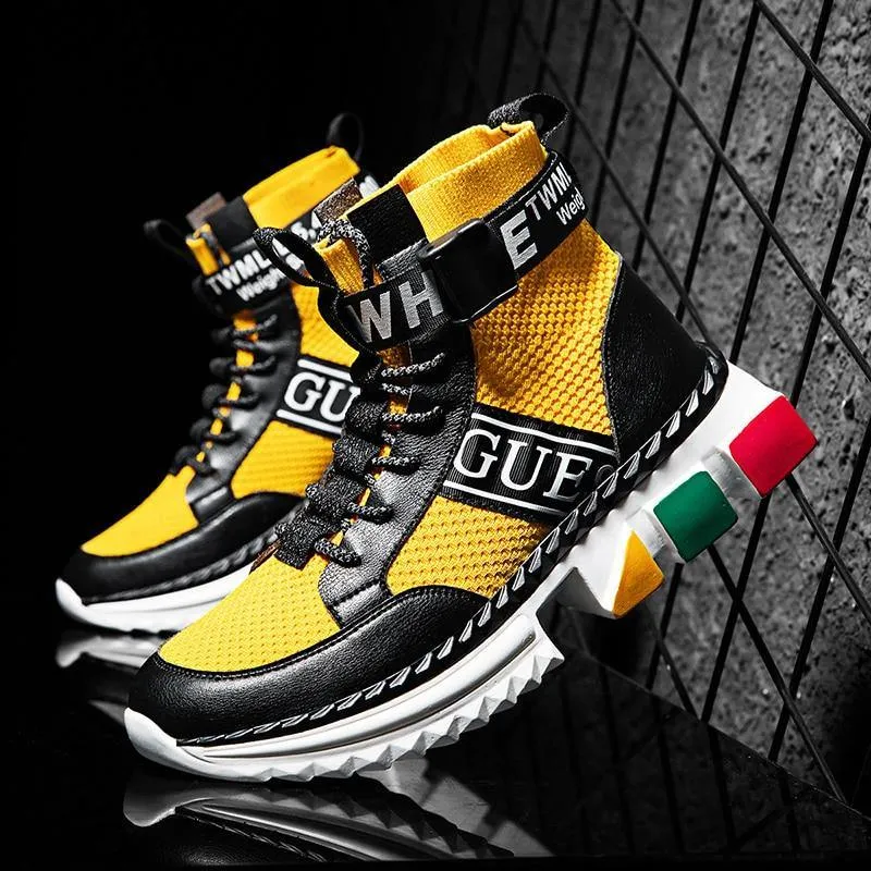 Men's Microfiber Casual High Top Sneakers