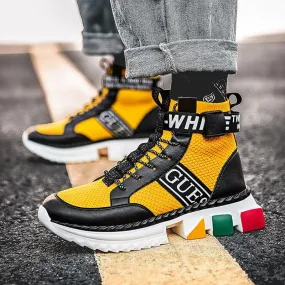 Men's Microfiber Casual High Top Sneakers