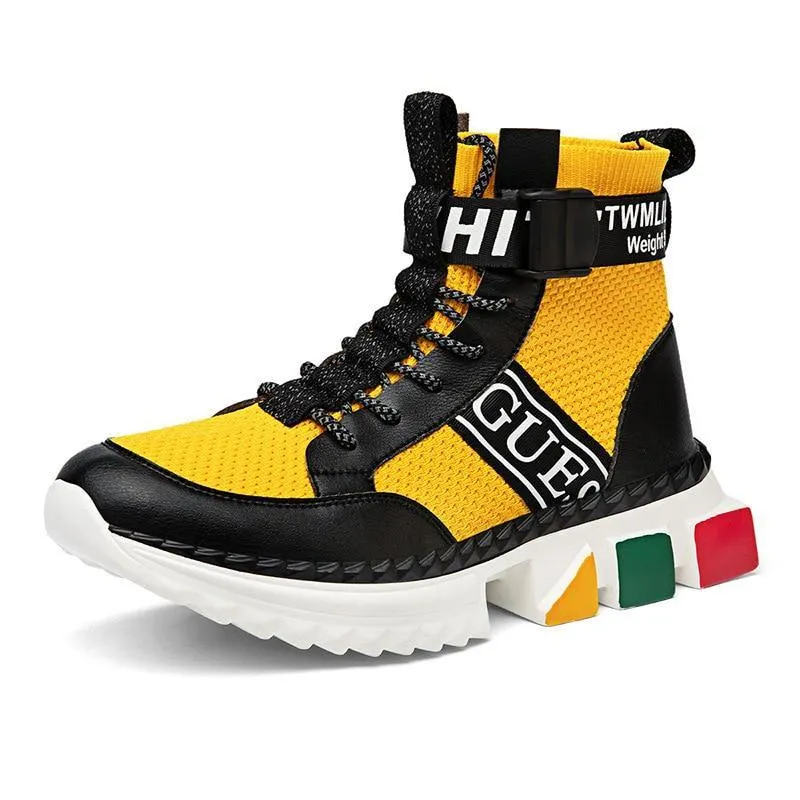 Men's Microfiber Casual High Top Sneakers