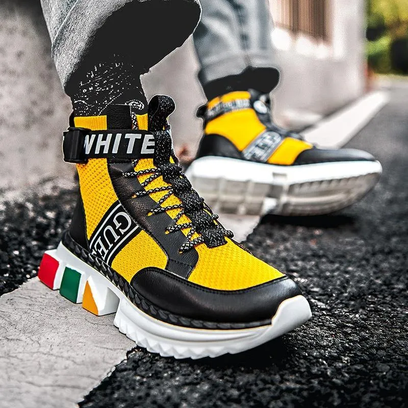 Men's Microfiber Casual High Top Sneakers