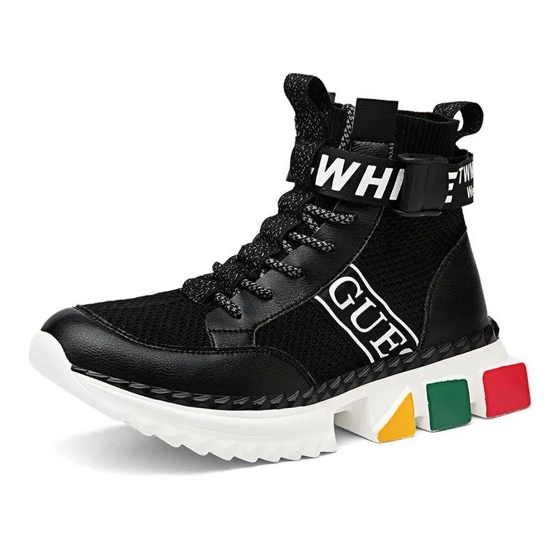 Men's Microfiber Casual High Top Sneakers