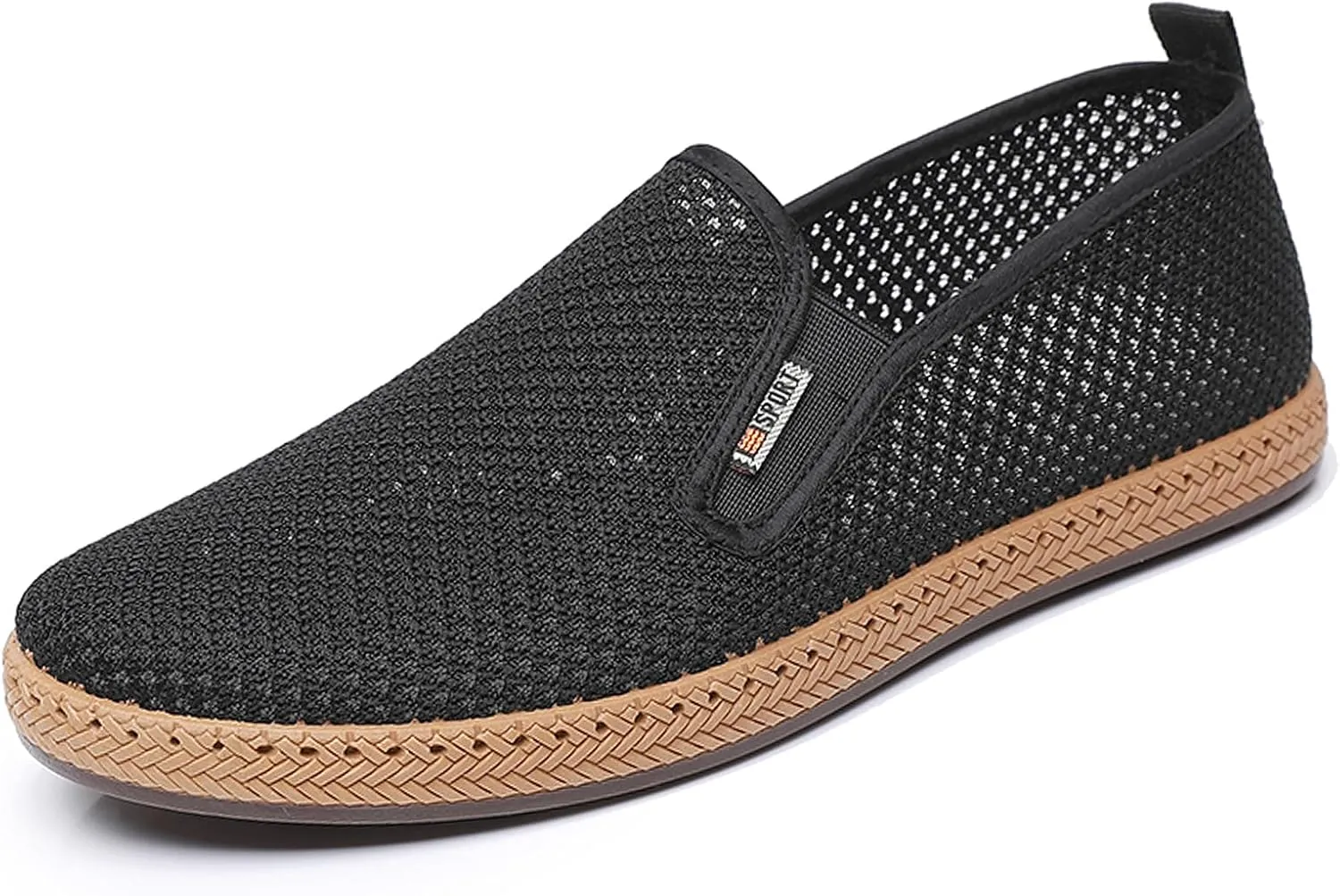 Mens Slip on Canvas Loafers Casual Shoes Sneakers Comfy Walking Slipers Shoes Pain Relief for Men Black Fashion Breathable Loafers