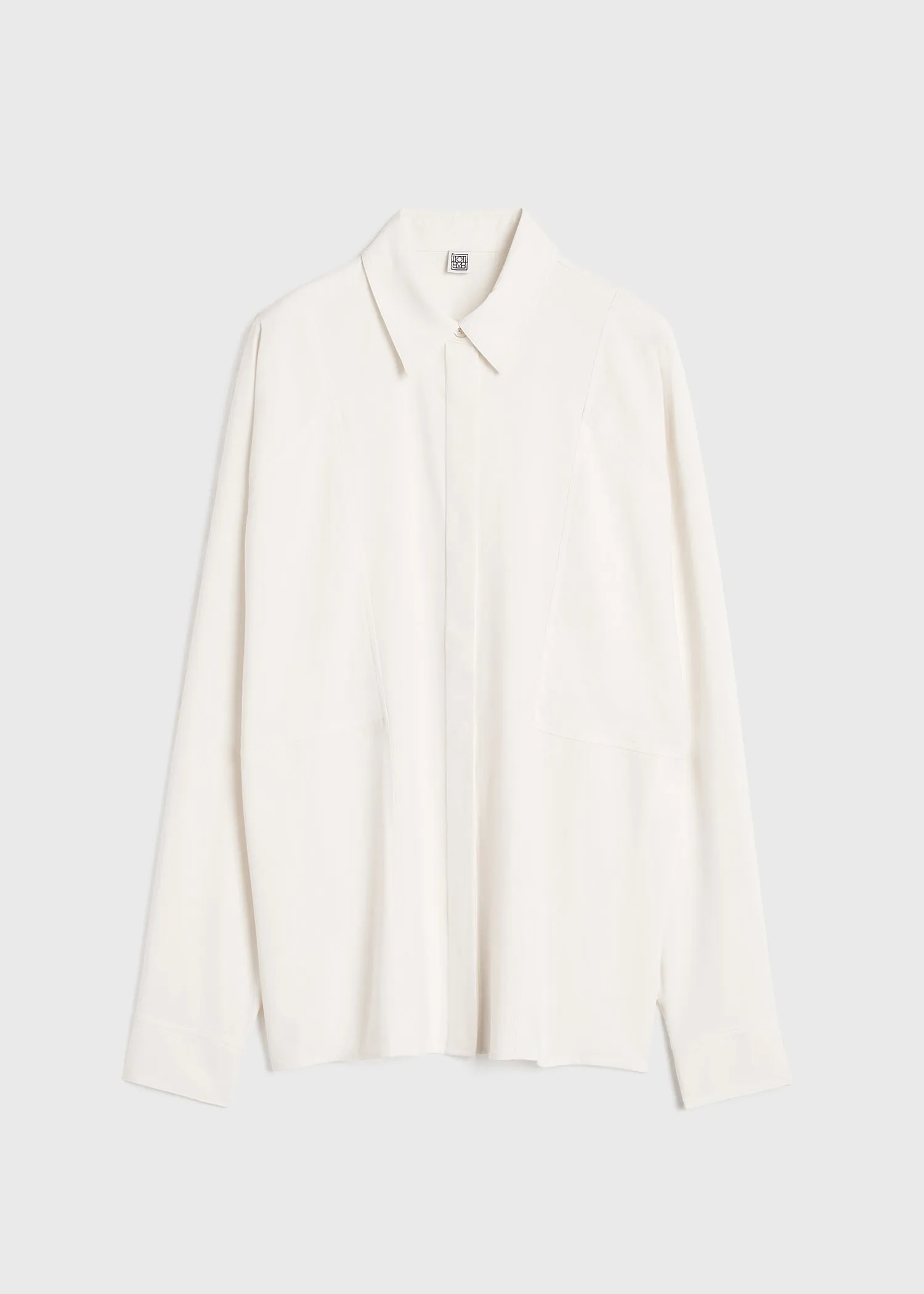 Paneled silk shirt snow