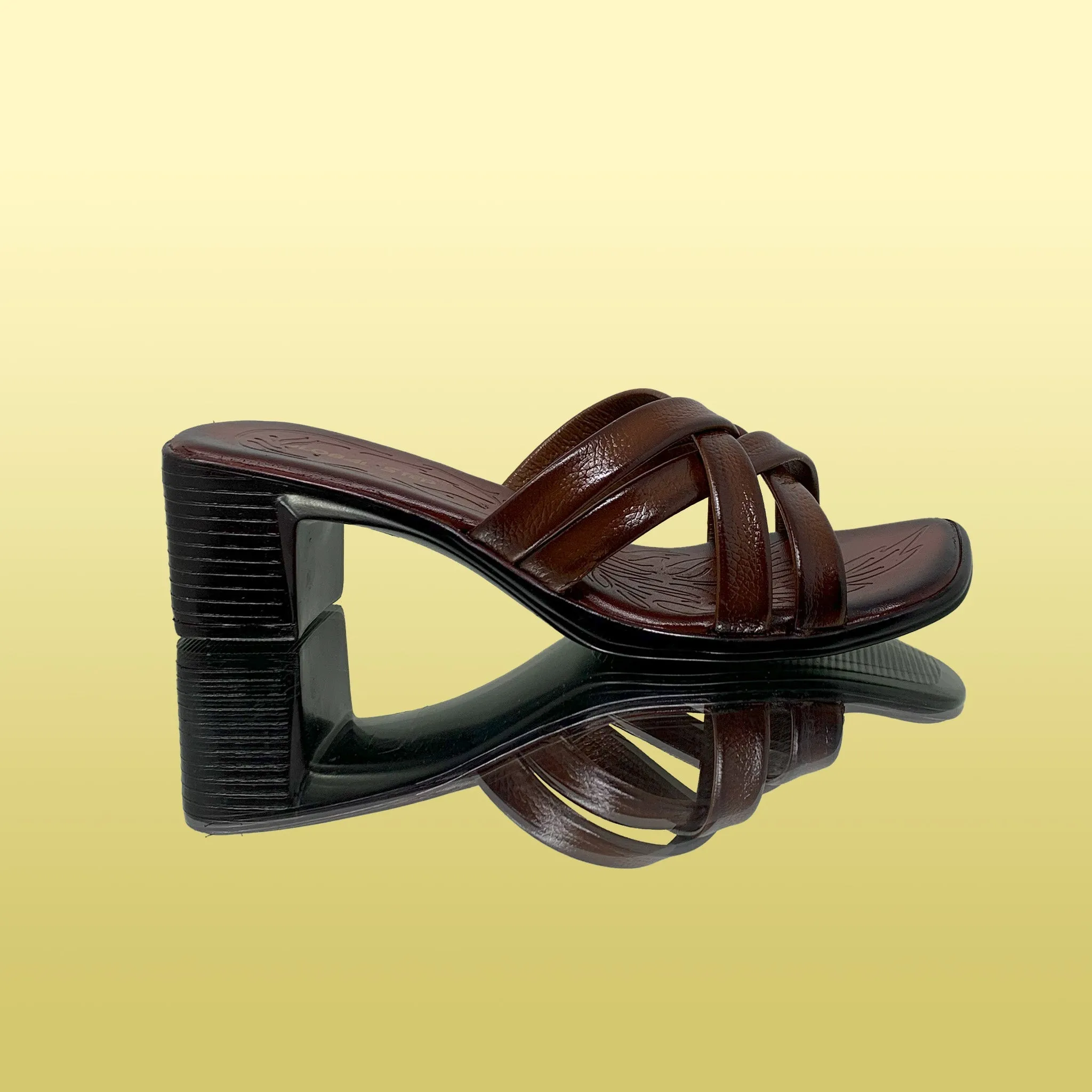 Rust Crisscross Heeled Sandals