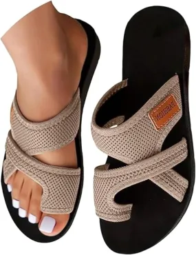 Sandals for Women 2025 Comfortable Breathable Hollow Mesh Slide Sandals with Arch Support Orthopedic Beach Sandals