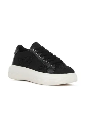 Shimmer Sneakers in Metallic Black