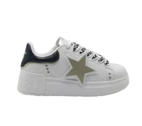 Shop Art donna scarpa sneakers Kim SASS240715 OFFWHITE/GOLD/SILVER/NERO