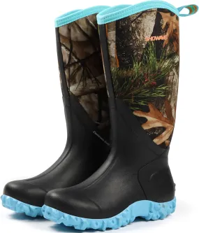 Showave Rain Boots for Women Waterproof Insulated Rubber Neoprene Boot Durable Mud Boots for Farming Raining Gardening Chore Work