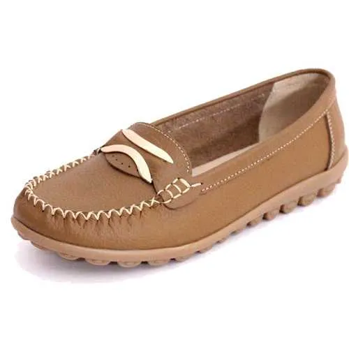 Women Casual Autumn Flats Round Toe Shoes Soft Bottom Flat Loafers