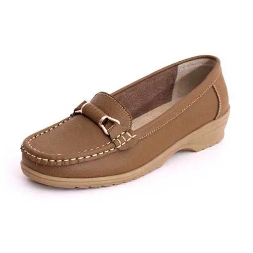 Women Flat Shoes Autumn Round Toe Shoes Soft Sole Shoes Anti-slip Flats