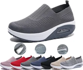 Women Orthopedic Sneakers Walking Shoes,Mesh Breathable Arch Support Slip-on Arch Support Reduces Foot Fatigue Light Air Cushion Orthopedic