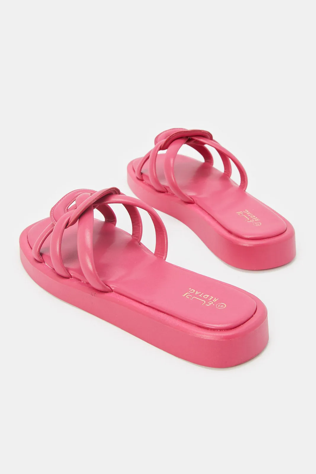 Women Pink Strappy Mule