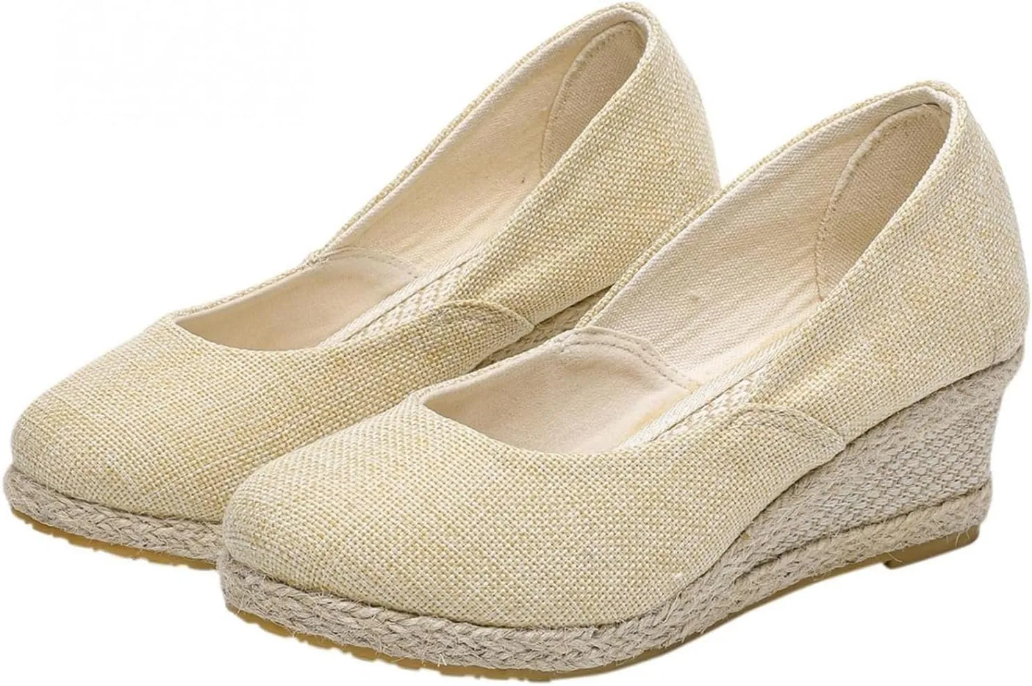 Women's Aurora Sandals Platform Espadrilles Wedge Slip On Pump Comfortable Closed Toe Sandals