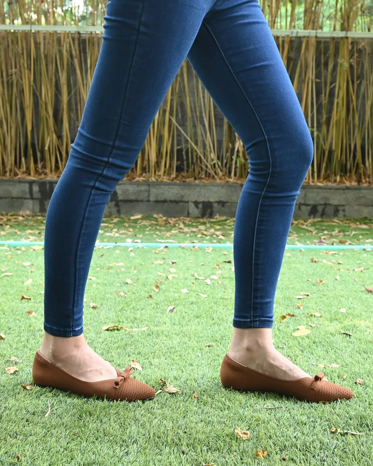 Women's Flats Bow Knit Ballet Flats Round Toe Comfortable Flats Dress Shoes Slip on Casual Dressy Flats for Office Work Foldable Soft Shoes Walking Flats