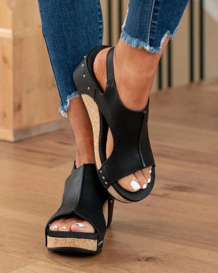 WOMEN'S MID HEEL WEDGE ORTHOPEDIC SANDALS